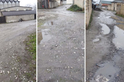 Qubanın mərkəzində də asfaltsız küçələr var - FOTO