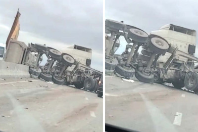 Xızıdan Bakıya gedən yük avtomobili aşıb