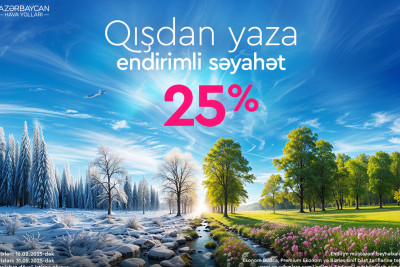 AZAL-dan bütün istiqamətlərə 25% endirim kampaniyası