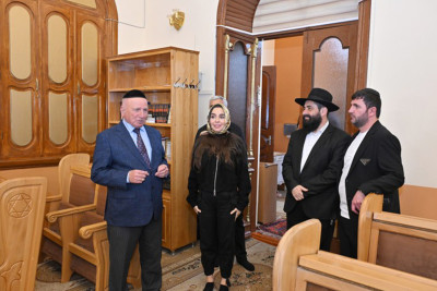 Leyla Əliyeva Qubada “Altı günbəz” sinaqoqunda - FOTO