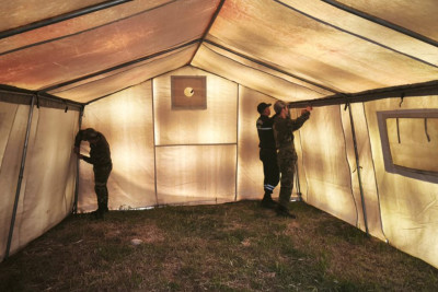 Şabranda evi dağılan vətəndaşa çadır quruldu