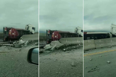 Bakı-Quba yolunda qəza - VİDEO