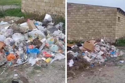 Şabranda Babək küçəsi zibilliyə çevrilib - VİDEO