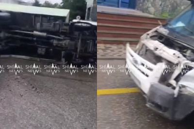 Qusarda yük avtomobilləri toqquşdu - VİDEO