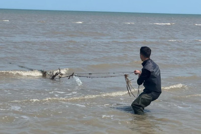 Xaçmazdan Şabrana qədər 1 kilometrə yaxın qanunsuz ov toru yığışdırıldı