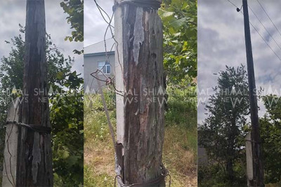 Xaçmazda təhlükə saçan işıq dirəkləri – FOTO