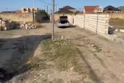 Qusarda dirək yolun ortasına basdırılıb - VİDEO