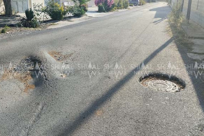 Xaçmazın mərkəzində təhlükəli yol - FOTO