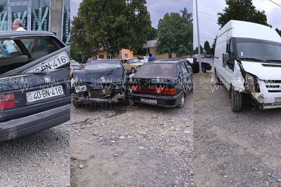 Qubada 3 avtomobil toqquşub - FOTO