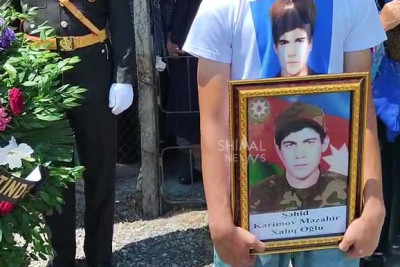 İtkin düşən xaçmazlı şəhidin vida mərasimi keçirilir - VİDEO