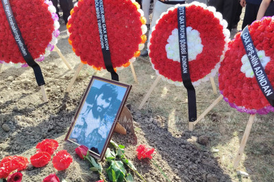 Qaxda şəhid Natiq Kərimovla vida mərasimi keçirilib