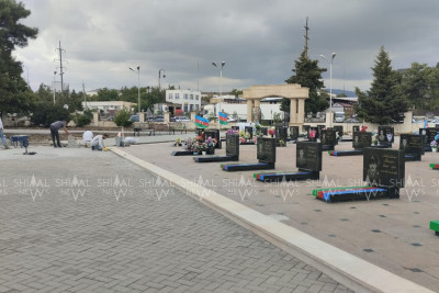 Qubada Şəhidlər Xiyabanında əsaslı təmir işləri aparılır - FOTO