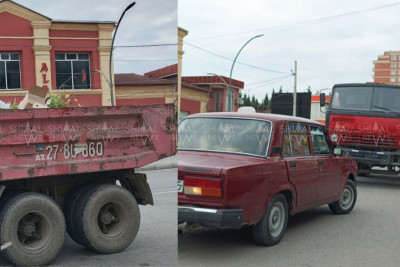 Xaçmazda “KamAZ” yolun ortasında qaldı – FOTO