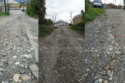 Qubanın daşlı-çınqıllı, asfaltsız yolu