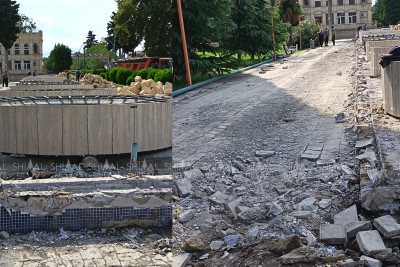 Xaçmazda park təmir edilir