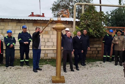 Qusarda 186 ev ilk dəfə təbii qazla təmin olundu - FOTO