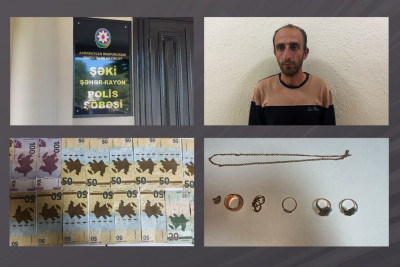 Şəkidə bərbər oğurluq etdiyi evi yandırdı