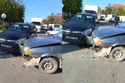 Qubada qəza: Qadın sürücüyə yol vermədi