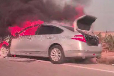 Xızıda minik avtomobili yanıb