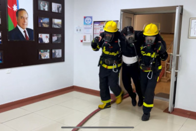 FHN Qax rayon Mərkəzi Xəstəxanasında yanğın-taktiki təlim keçirib