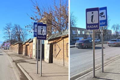 İkisi bir boyda gəzən gözəllər - Qubada yol nişanları - VİDEO