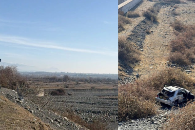 Balakəndə avtomobil körpüdən AŞDI - FOTO