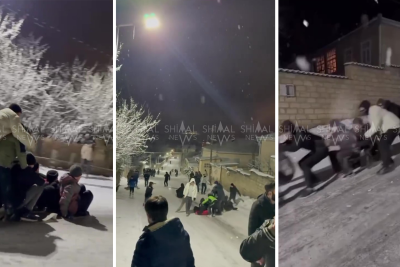 Qusarda qış bayramı: buzlu küçələrdə gülüş və sevinc