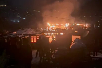 Qəçrəşdə gecə yanğını: ev külə döndü - VİDEO