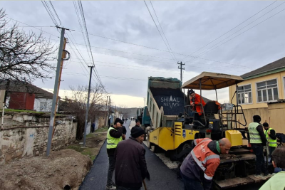 Şabranda yol infrastrukturu təmir olunur – VİDEO