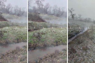 Xaçmazda qışın şaxtasında "isti nəfəs" — Çiləgirdə buxar mənzərəsi