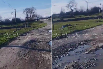 Oğuzda baxımsız qalan kənd yolu sakinləri narahat edir