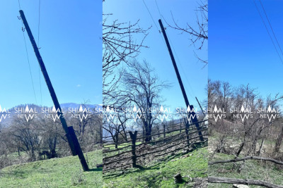 Qubada elektrik dirəkləri işıq yox, təhlükə saçır