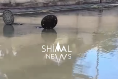 Xaçmazda məktəbin qarşısı gölə döndü