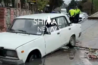 Şəkidə yağışlı hava qəzaya səbəb olub