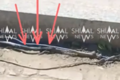 Qubada piyada səkisində açıq təhlükə