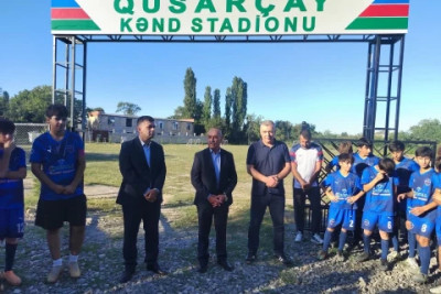 Xaçmazda kənd stadionu yenilənərək istifadəyə verildi