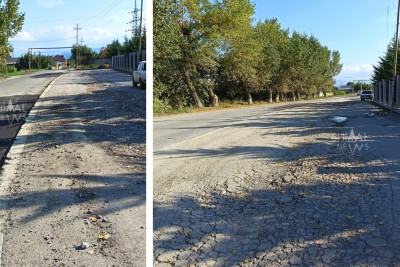 Qubada yola yamaq vurdular, amma dağılan hissə təmirsiz qaldı