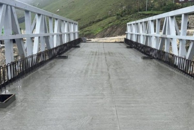 Qusarda sel sularının zədələdiyi yol və körpülər bərpa edilib