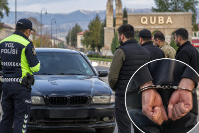 Qubaya gəlib nömrəsiz avtomobil sürən şəxslər həbs olundular